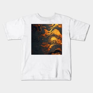 Stylized Liquid Stone Surface Kids T-Shirt